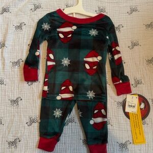 Spiderman Kids Pajama Set - Black and Red Plaid